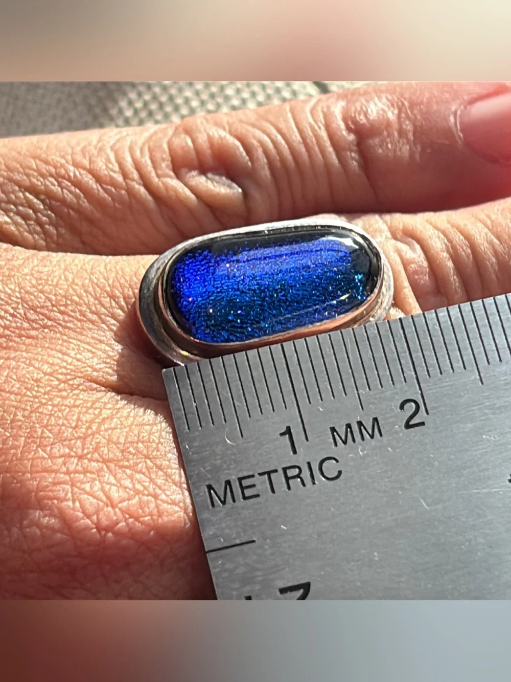 Sterling Silver Glass Ring